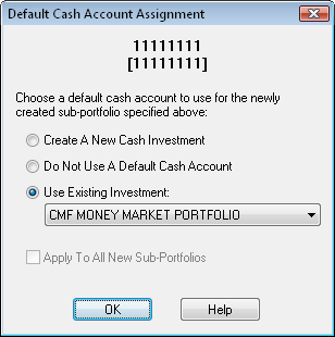 default cash account